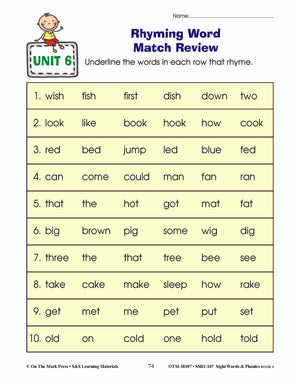 Sight Words & Phonics Book 3 Grades Junior Kindergarten to Grade 1