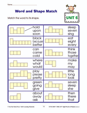 Sight Words & Phonics Book 3 Grades Junior Kindergarten to Grade 1