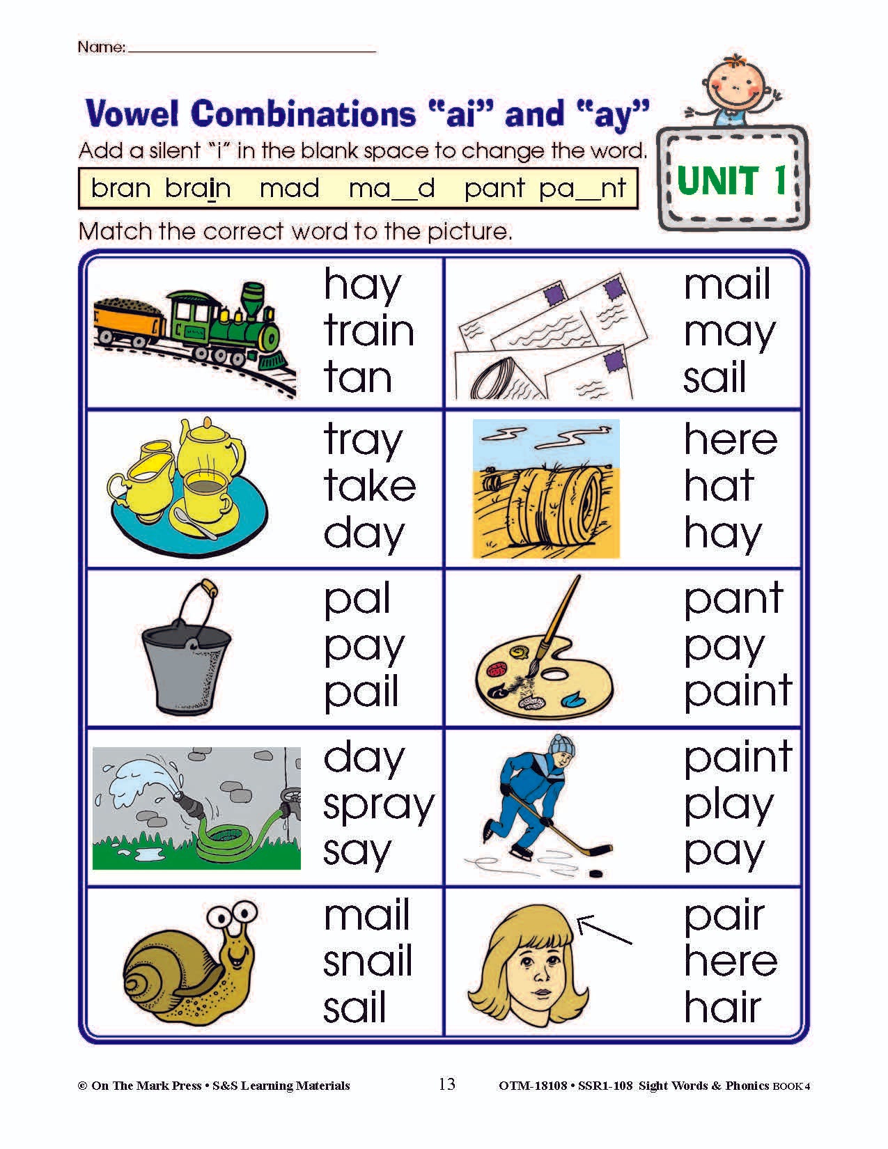 Sight Words & Phonics Book 4 Grades Junior Kindergarten to Grade 1