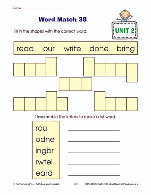 Sight Words & Phonics Book 4 Grades Junior Kindergarten to Grade 1