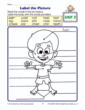 Sight Words & Phonics Book 4 Grades Junior Kindergarten to Grade 1