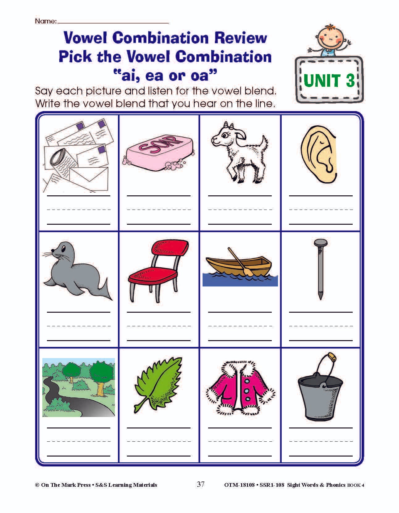Sight Words & Phonics Book 4 Grades Junior Kindergarten to Grade 1