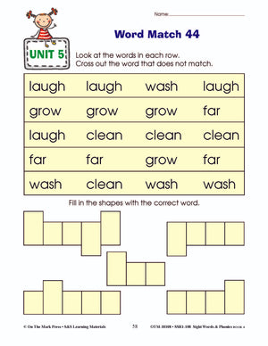 Sight Words & Phonics Book 4 Grades Junior Kindergarten to Grade 1