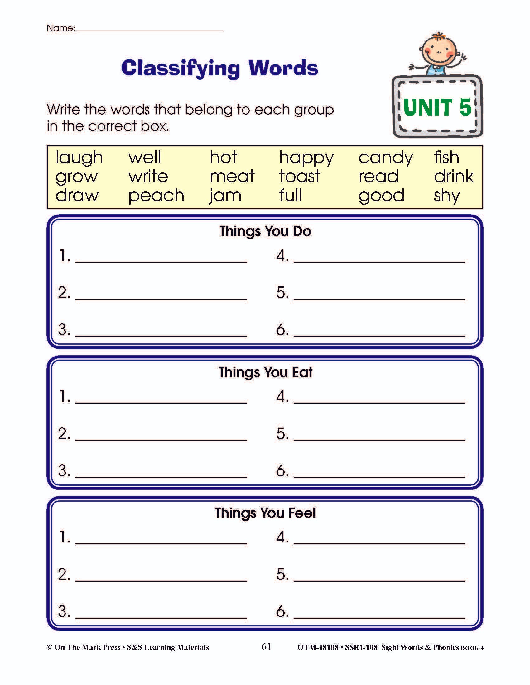 Sight Words & Phonics Book 4 Grades Junior Kindergarten to Grade 1