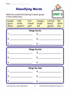 Sight Words & Phonics Book 4 Grades Junior Kindergarten to Grade 1