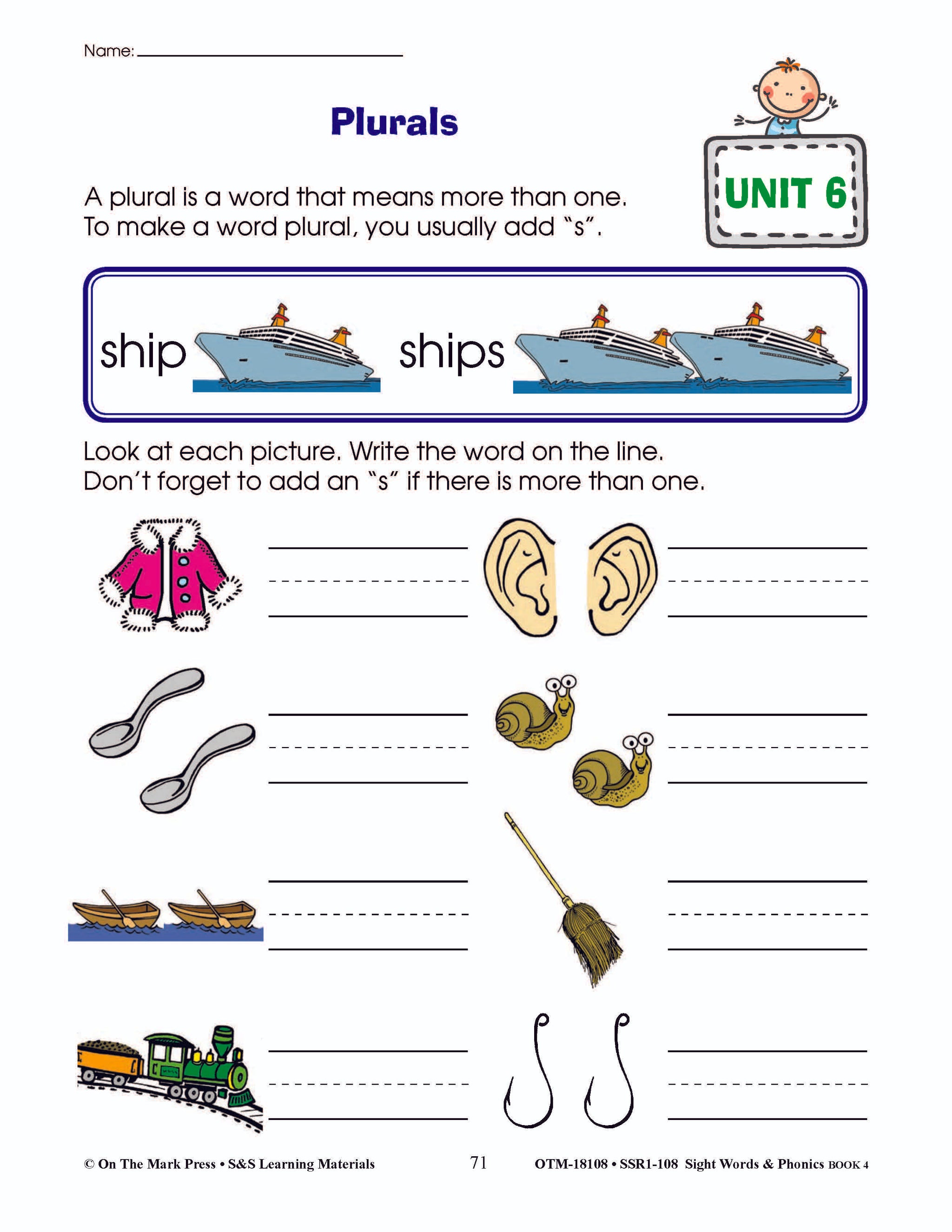 Sight Words & Phonics Book 4 Grades Junior Kindergarten to Grade 1