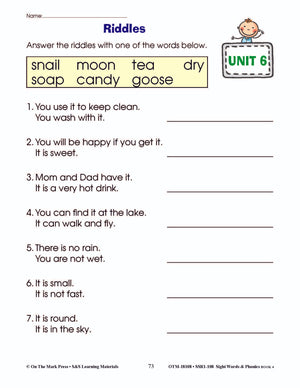 Sight Words & Phonics Book 4 Grades Junior Kindergarten to Grade 1