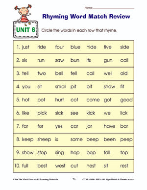 Sight Words & Phonics Book 4 Grades Junior Kindergarten to Grade 1