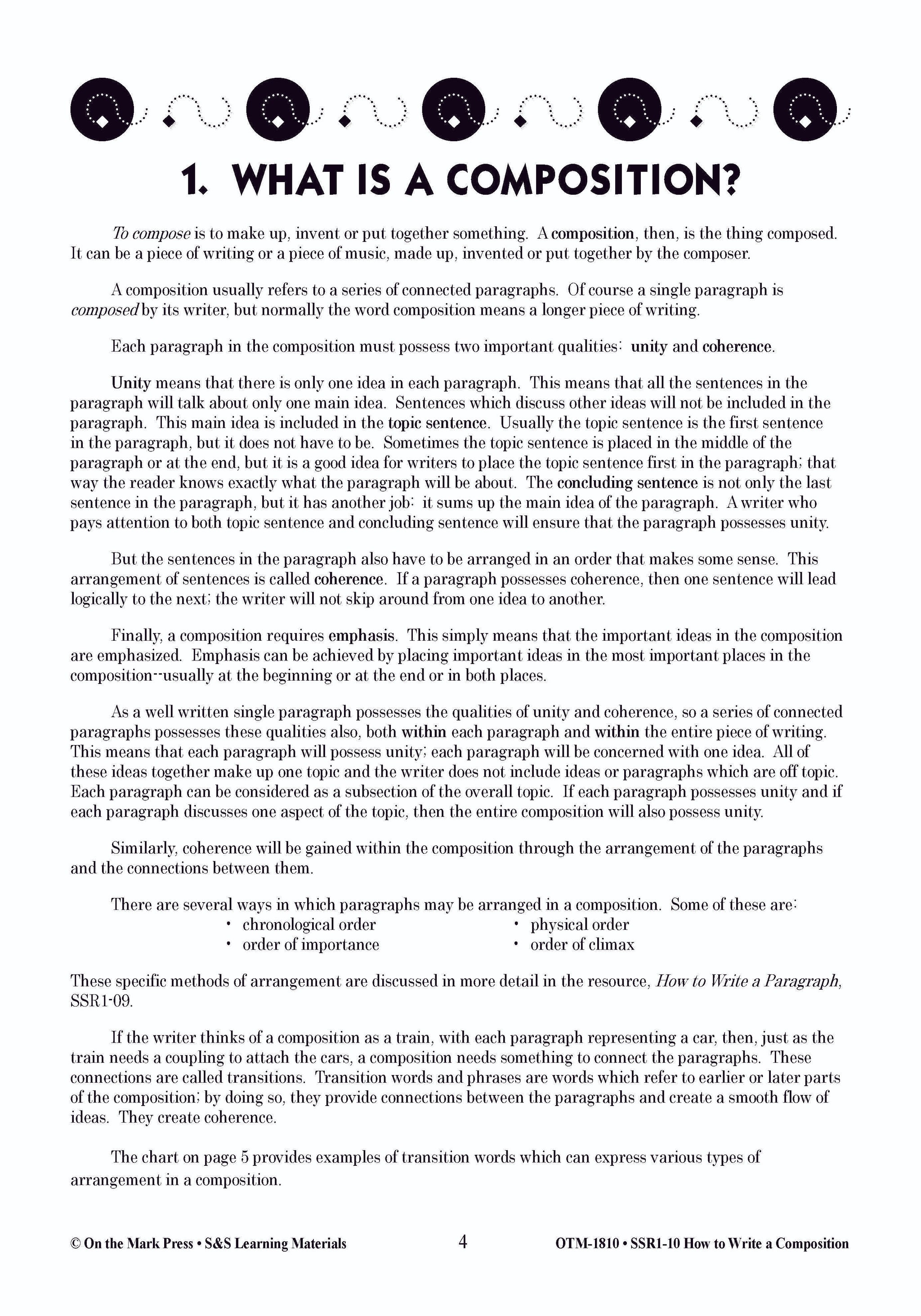 How to Write a Composition Grades 6-10