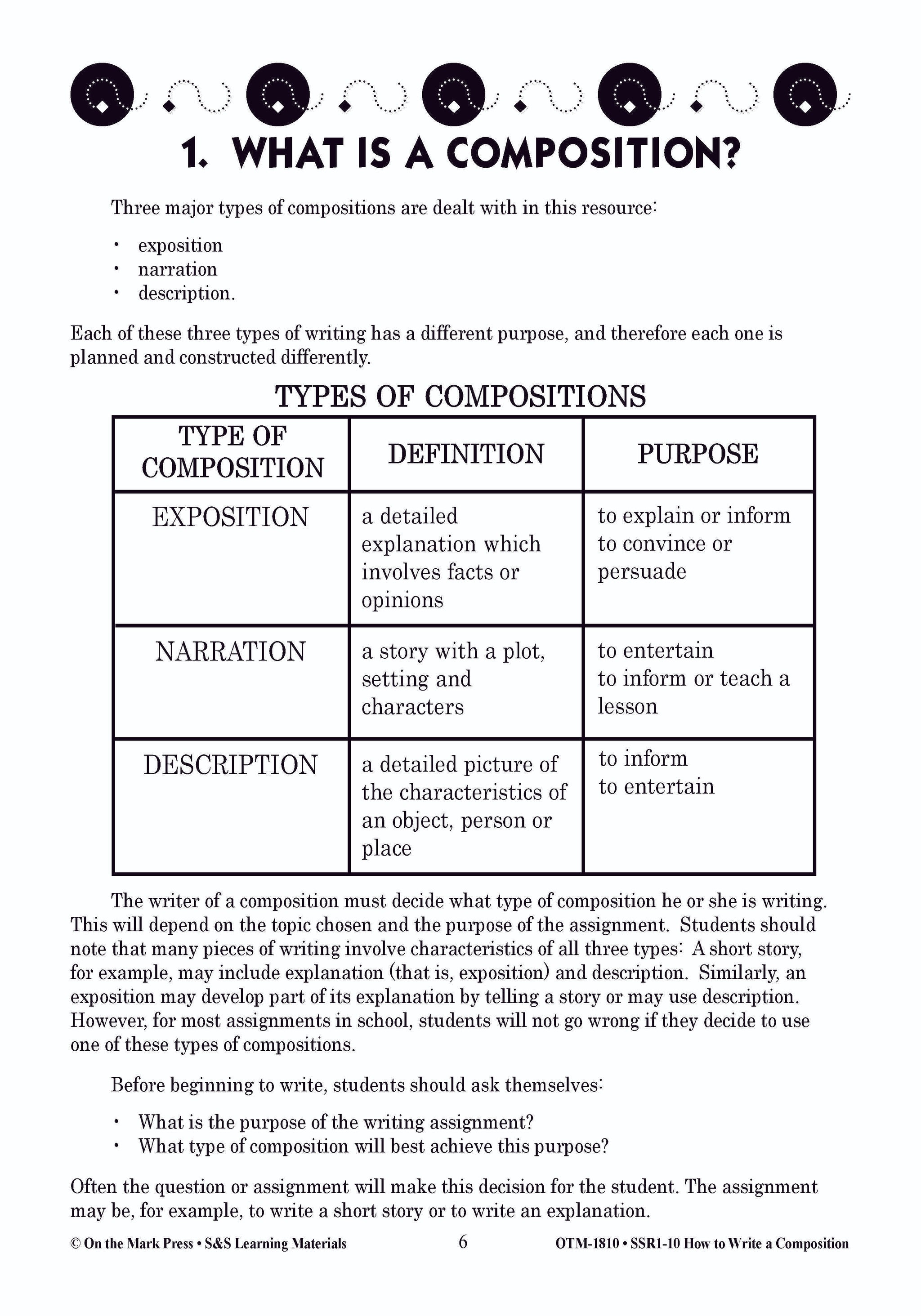 How to Write a Composition Grades 6-10