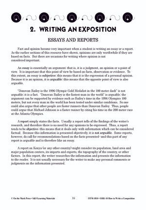 How to Write a Composition Grades 6-10