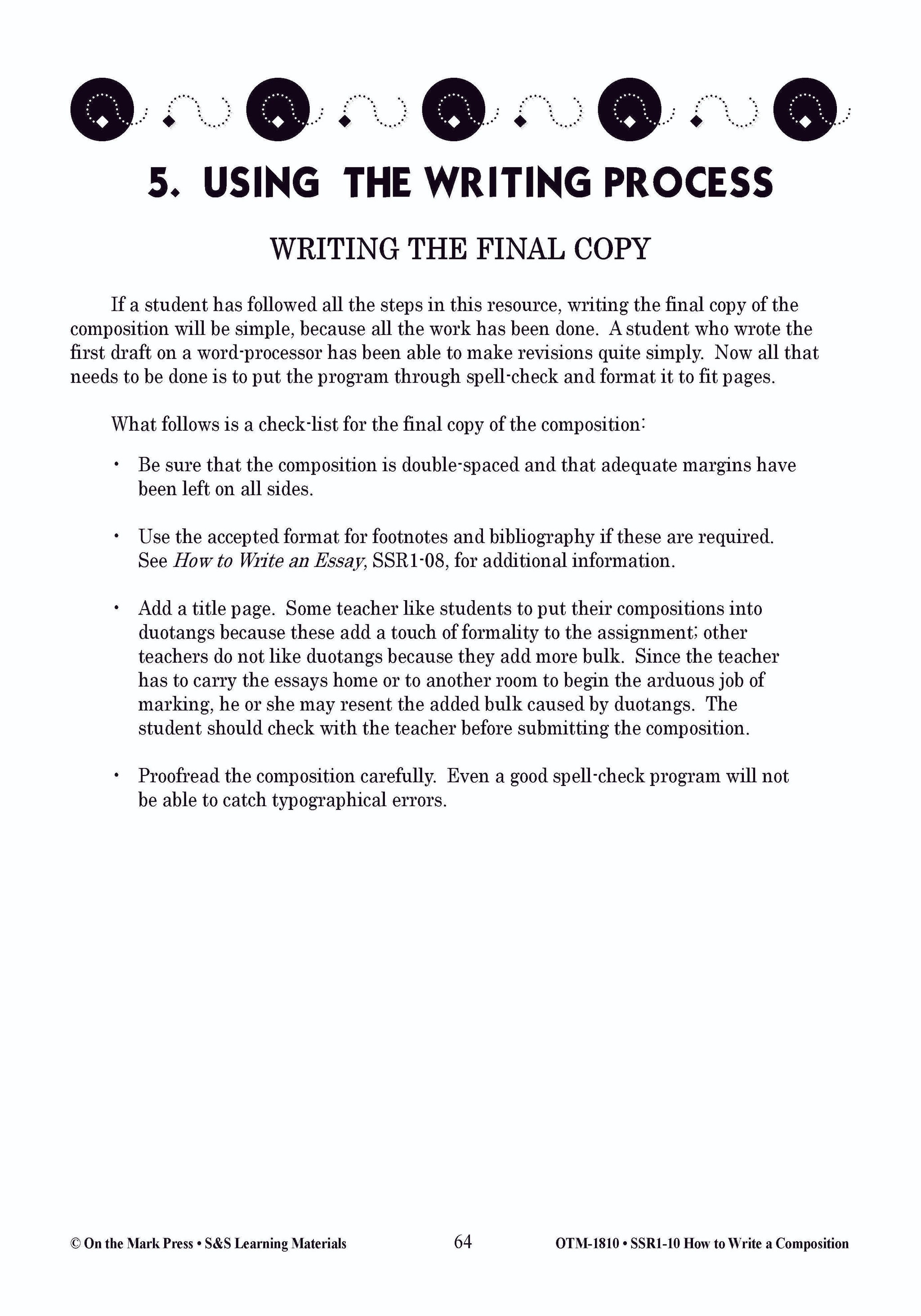 How to Write a Composition Grades 6-10