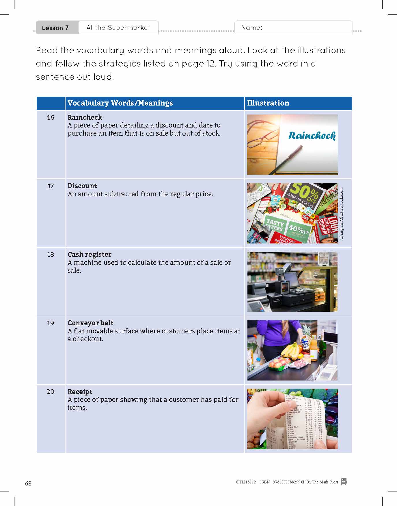 ESL - Vocabulary Development for Beginner Students