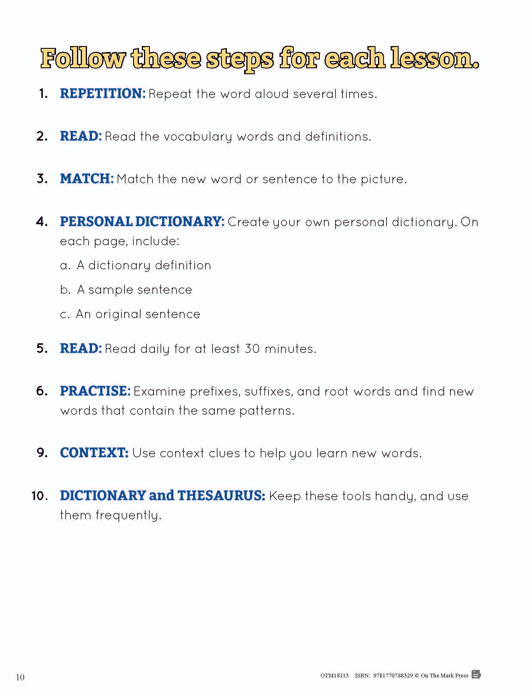 ESL - Vocabulary Development for Intermediate Students