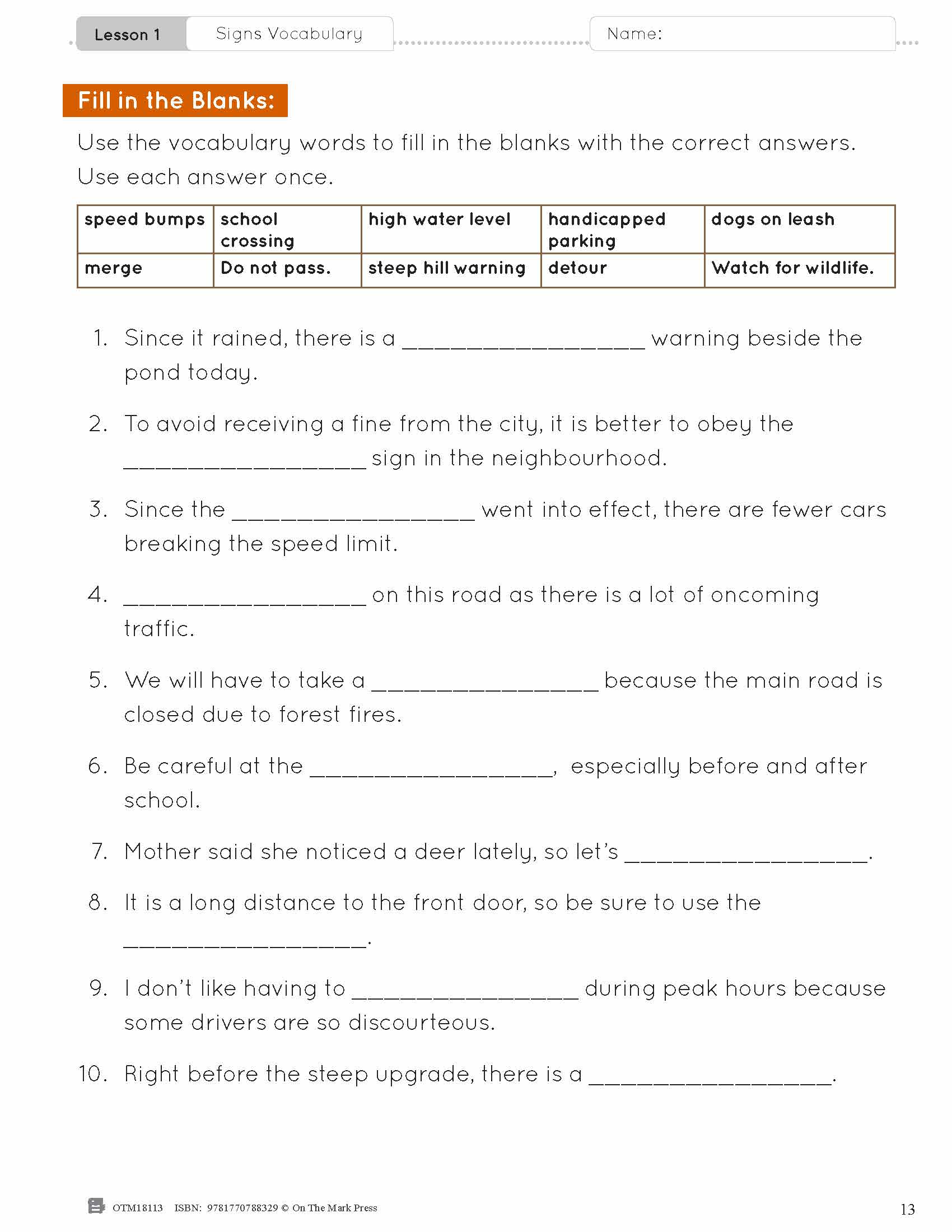 ESL - Vocabulary Development for Intermediate Students