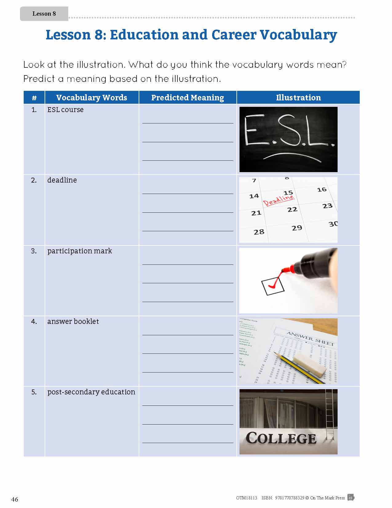 ESL - Vocabulary Development for Intermediate Students