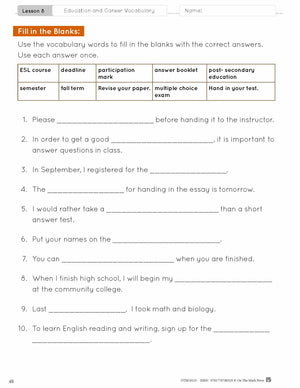 ESL - Vocabulary Development for Intermediate Students