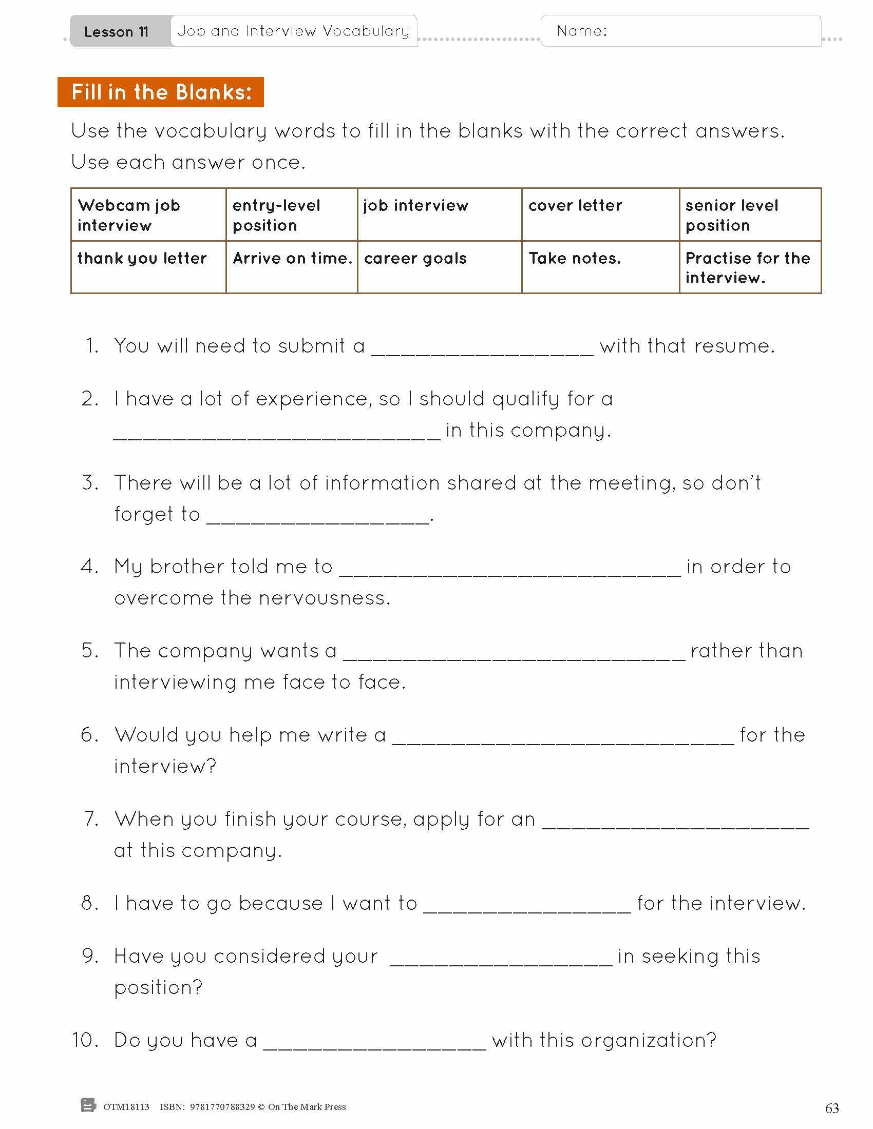 ESL - Vocabulary Development for Intermediate Students