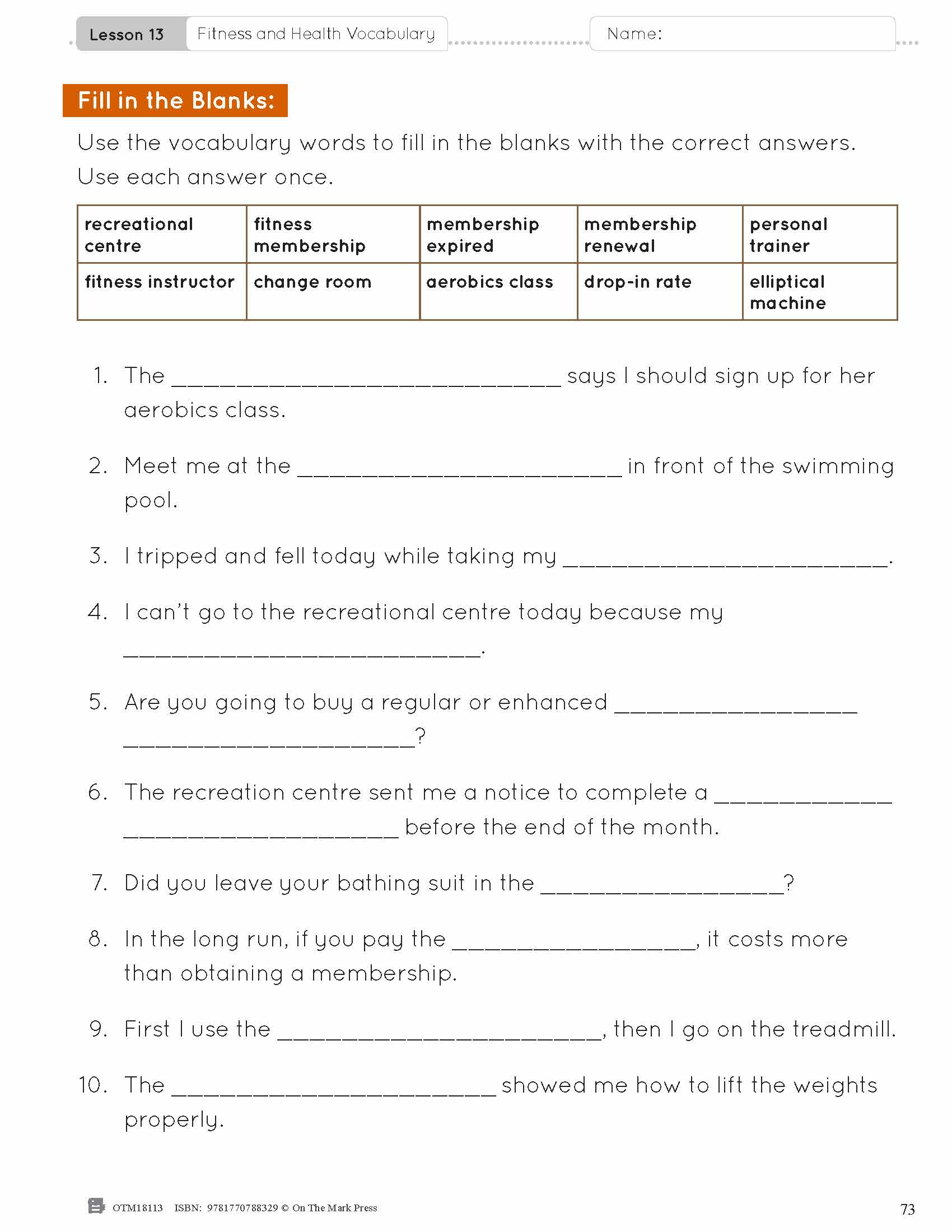ESL - Vocabulary Development for Intermediate Students