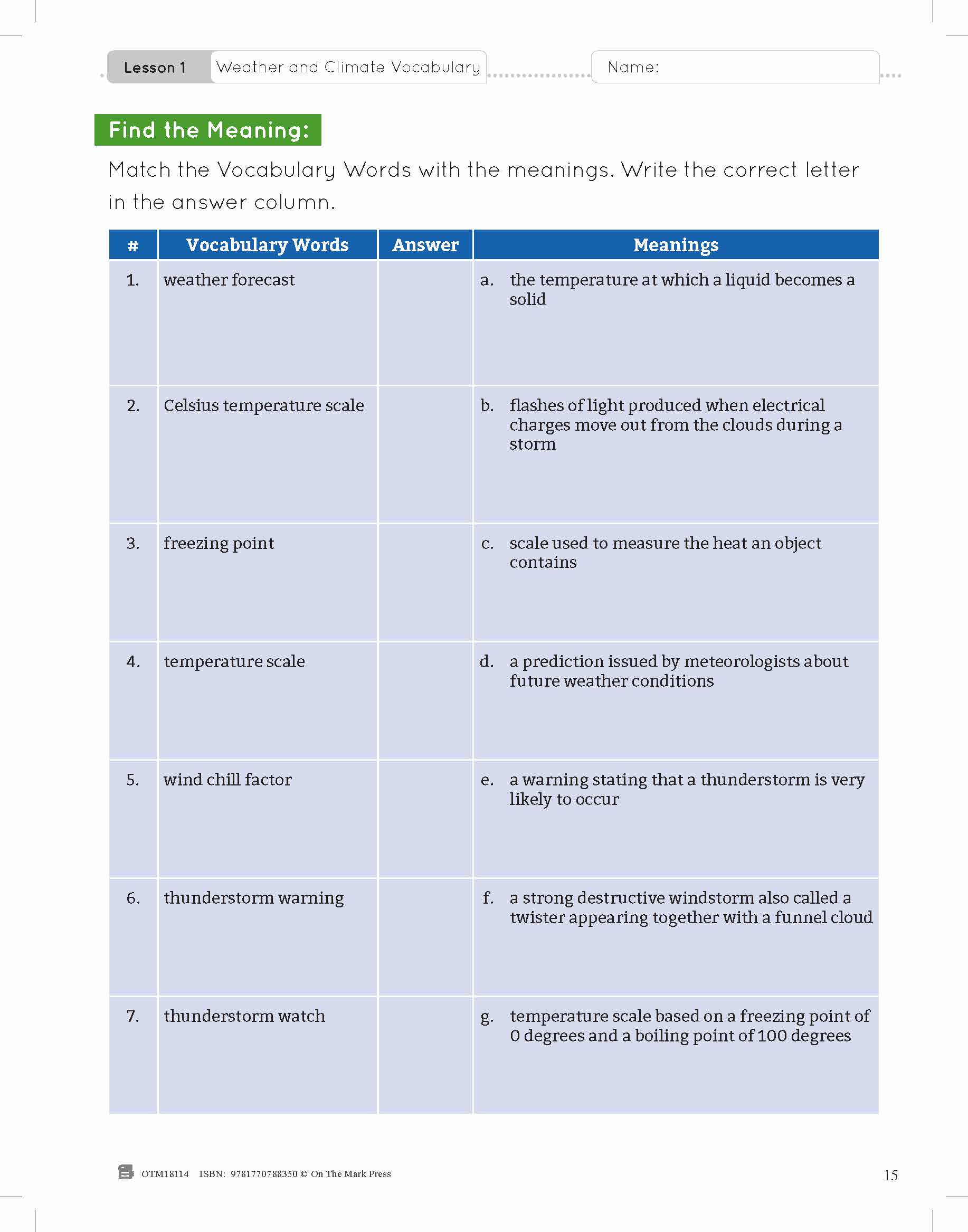 ESL - Vocabulary Development for Advanced Students