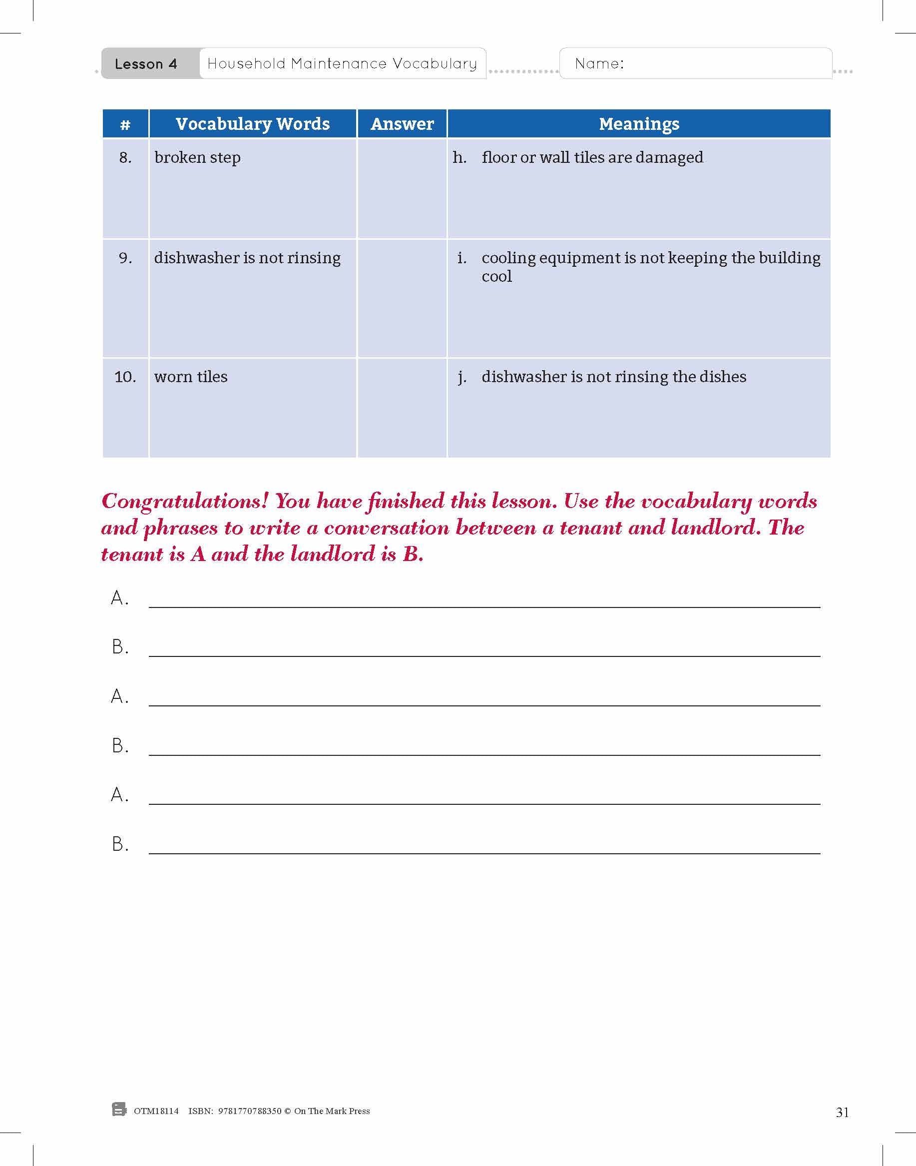 ESL - Vocabulary Development for Advanced Students