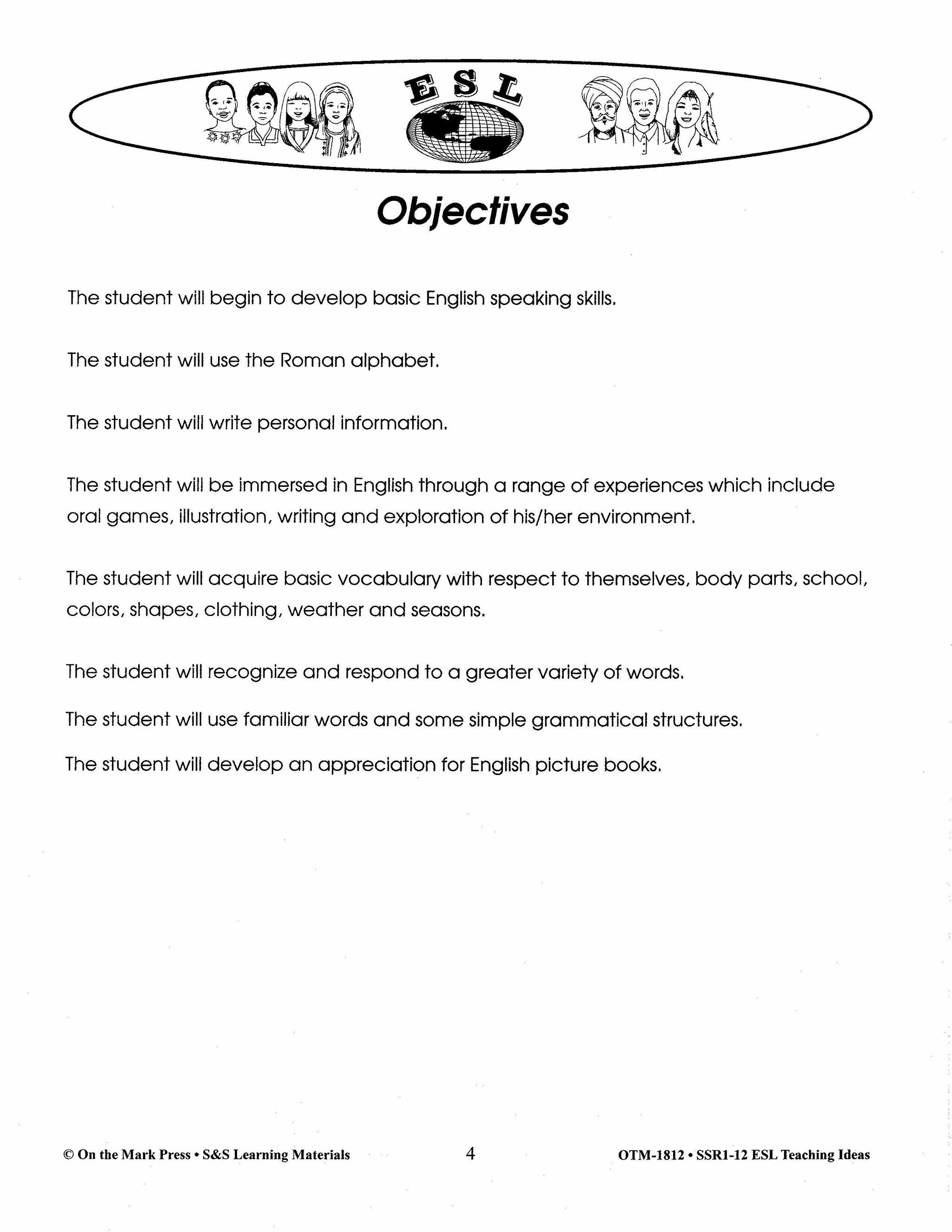 ESL Teaching Ideas Grades Kindergarten to Grade 8