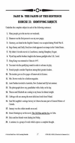 Exercises in Grammar Grade 6