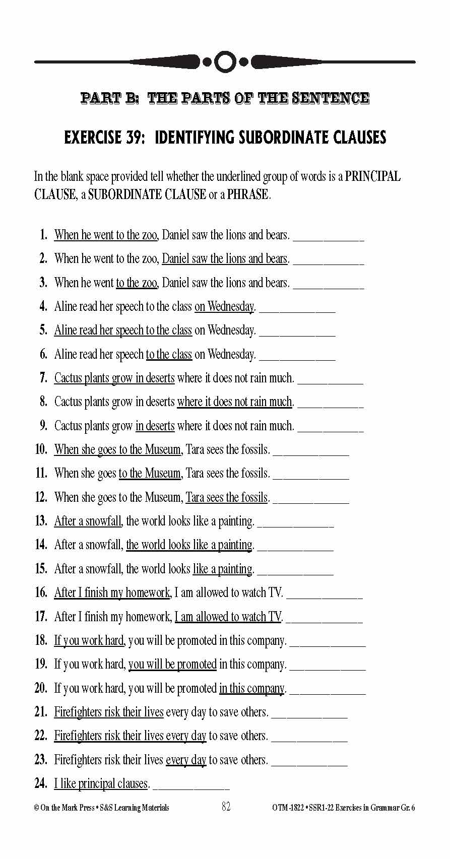 Exercises in Grammar Grade 6