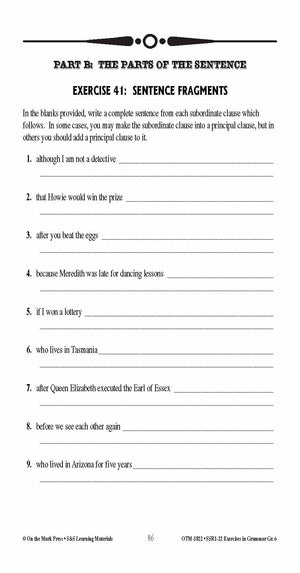 Exercises in Grammar Grade 6