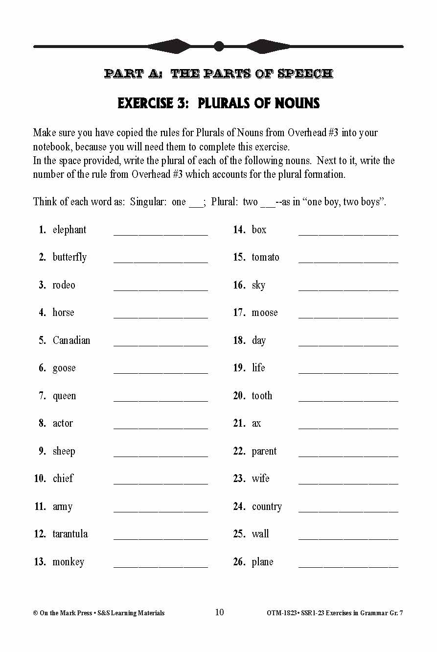 Exercises in Grammar Grade 7