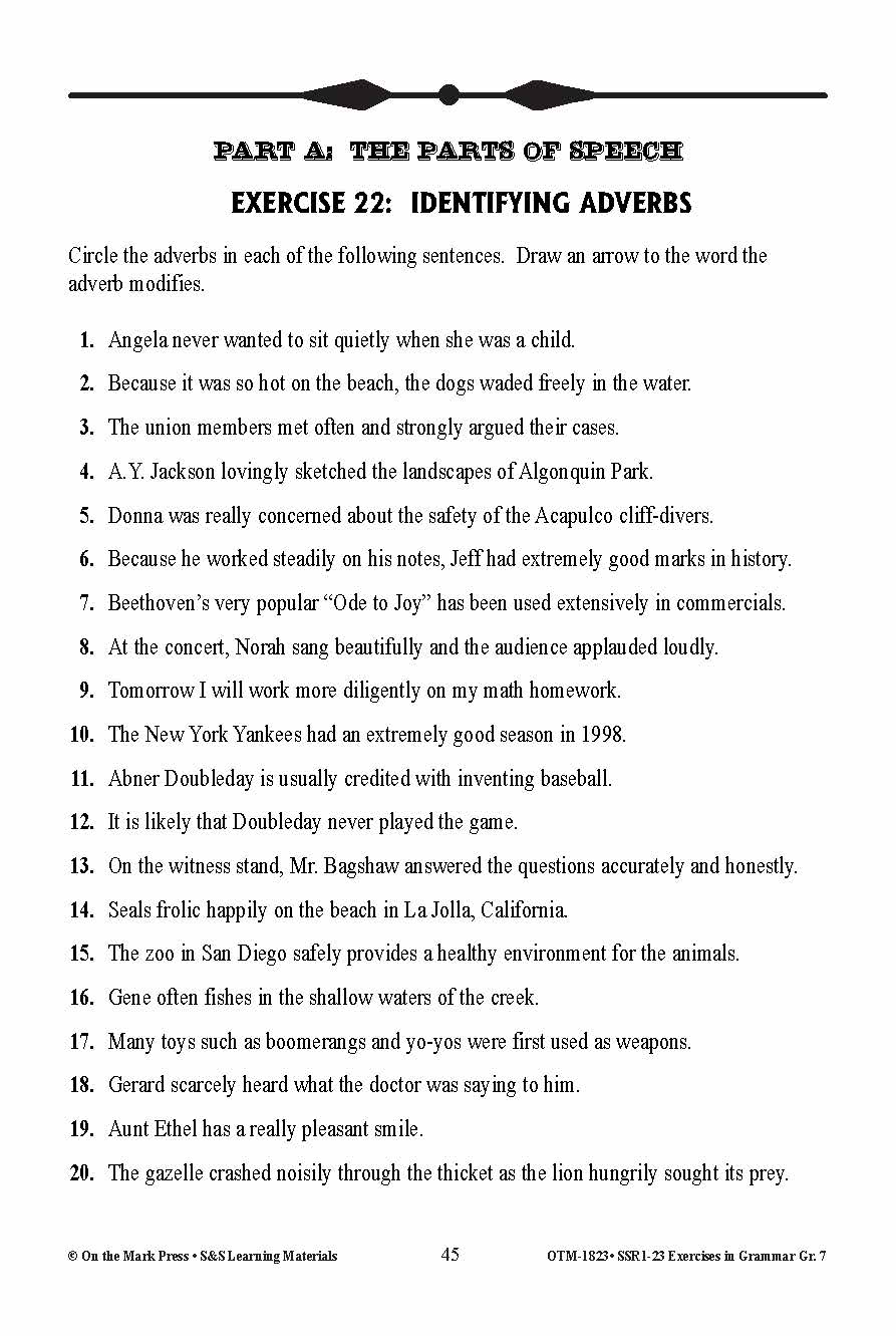 Exercises in Grammar Grade 7