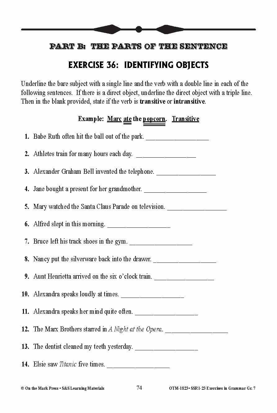 Exercises in Grammar Grade 7