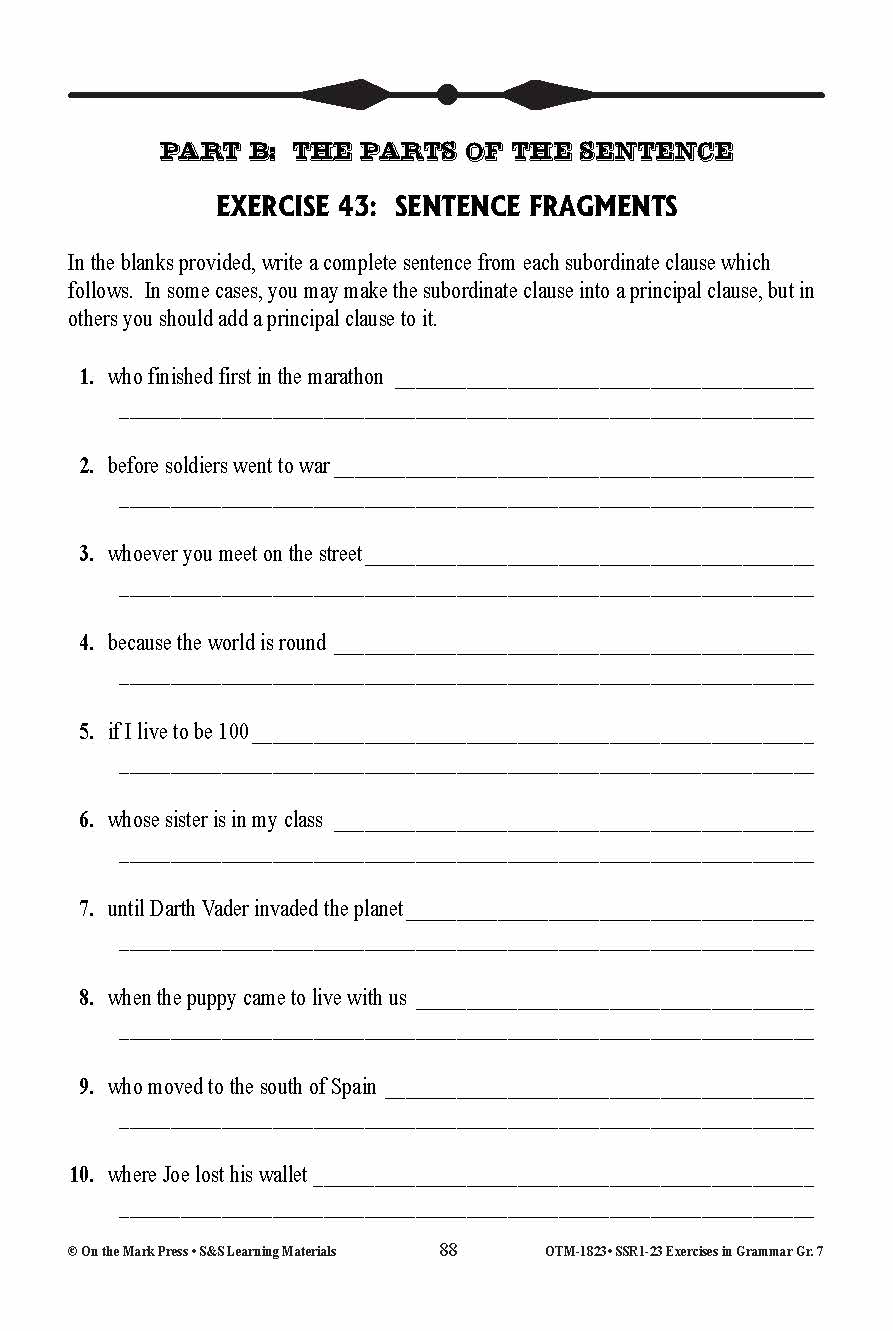 Exercises in Grammar Grade 7