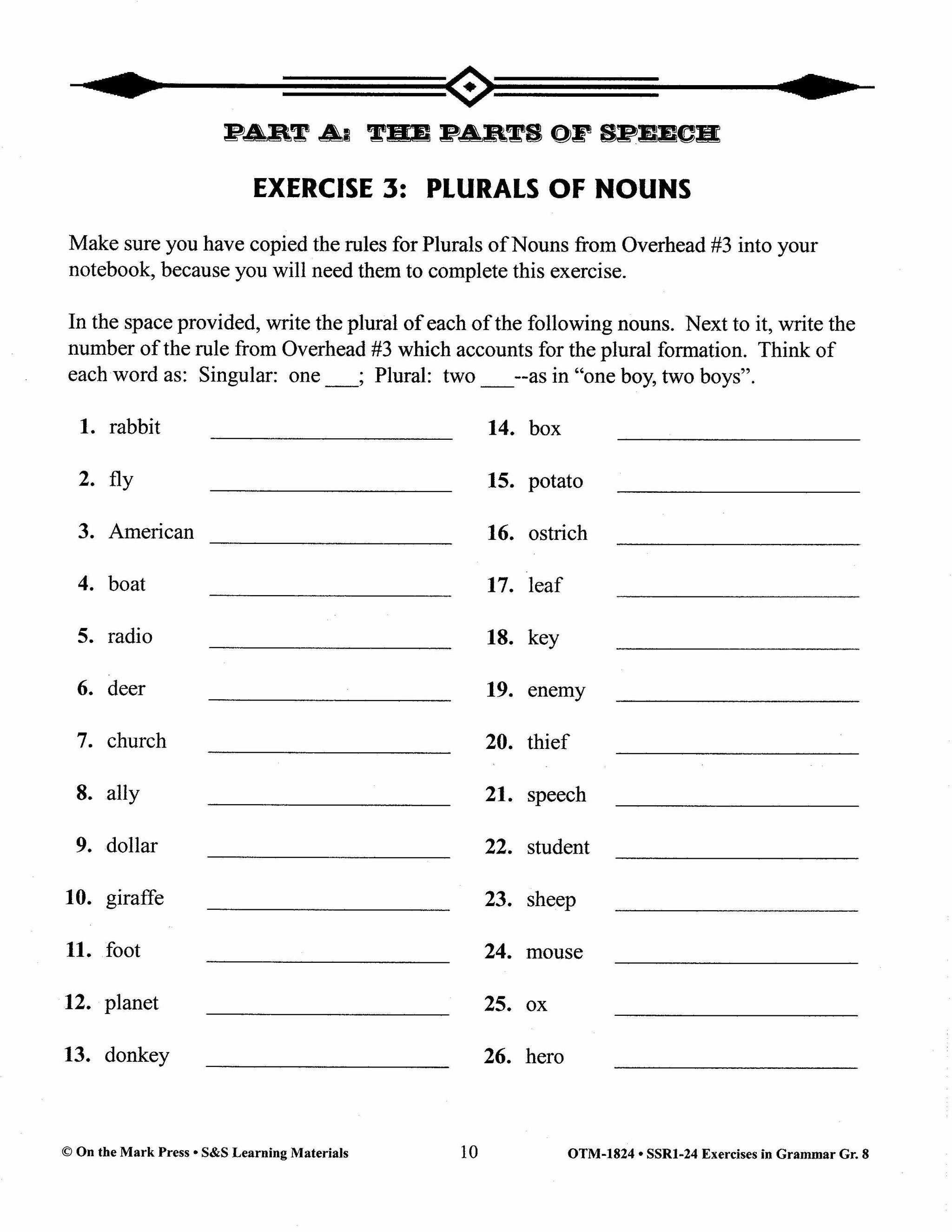 Exercises in Grammar Grade 8