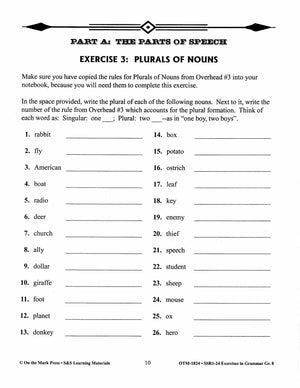 Exercises in Grammar Grade 8