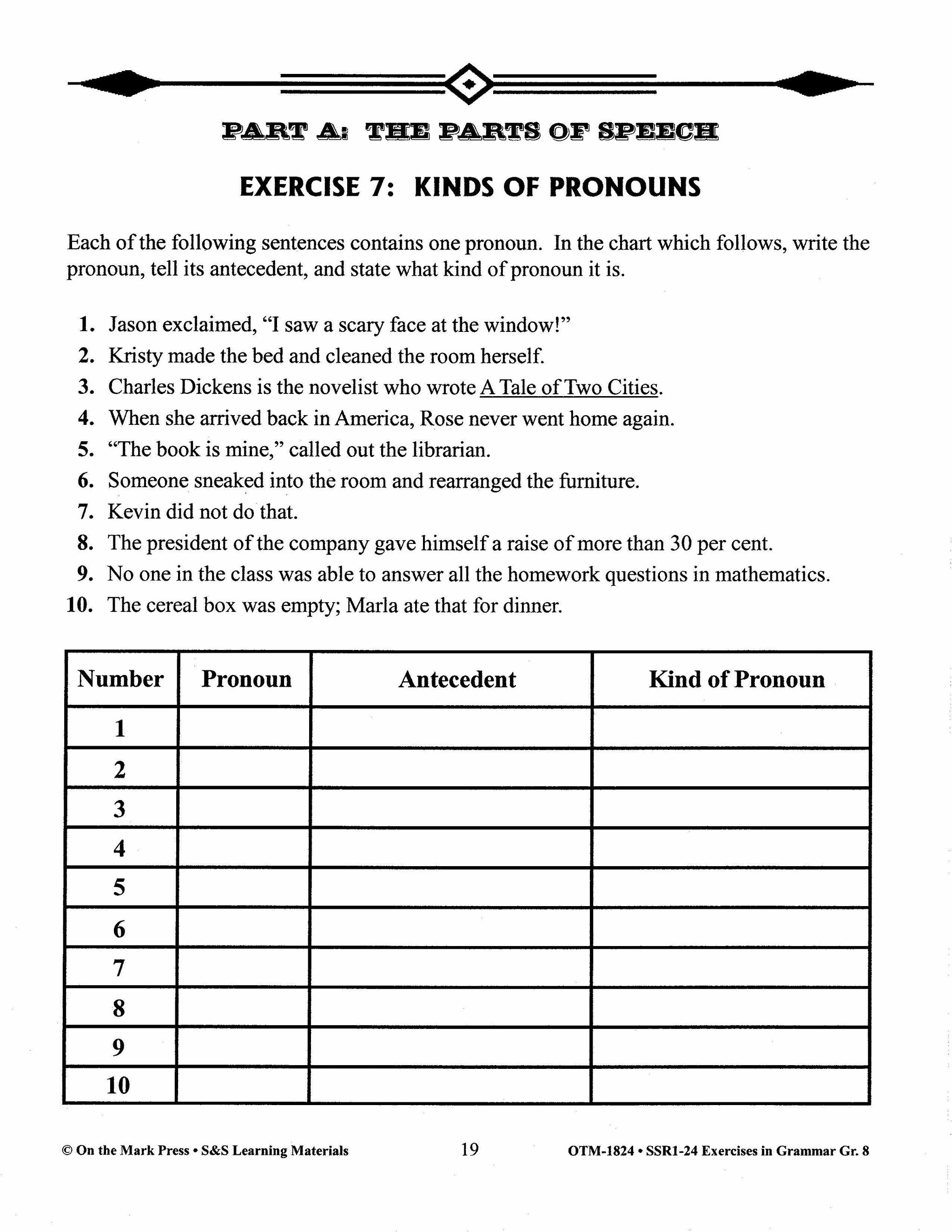 Exercises in Grammar Grade 8