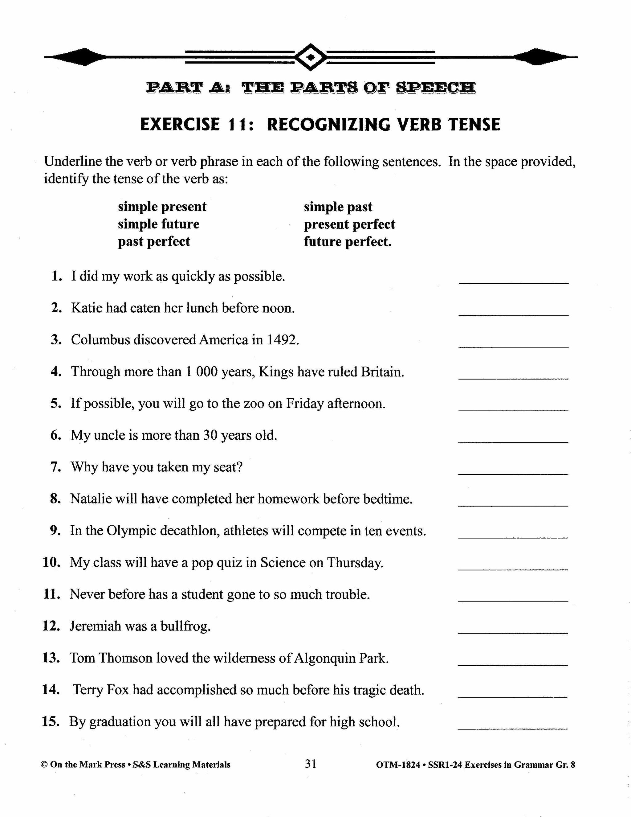 Exercises in Grammar Grade 8