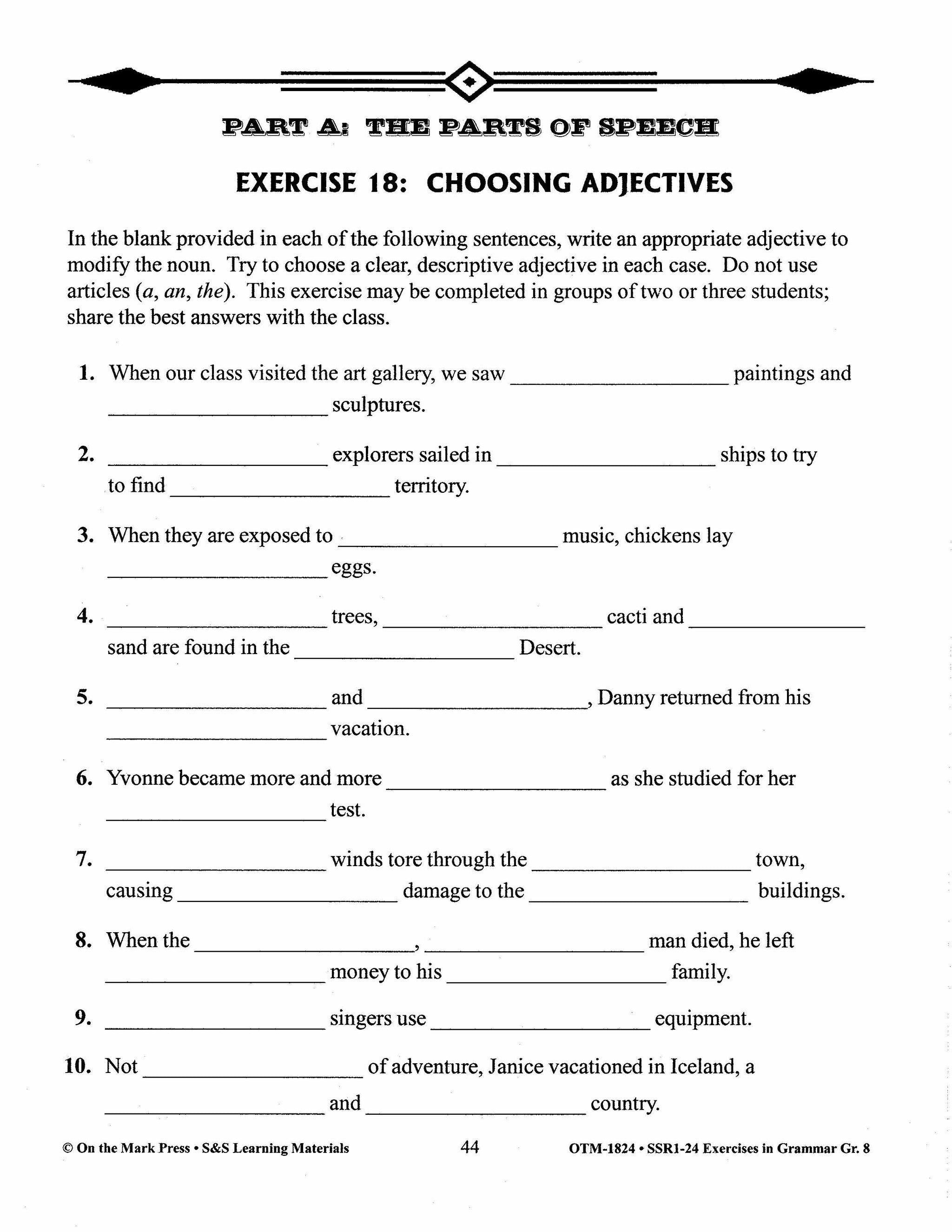 Exercises in Grammar Grade 8