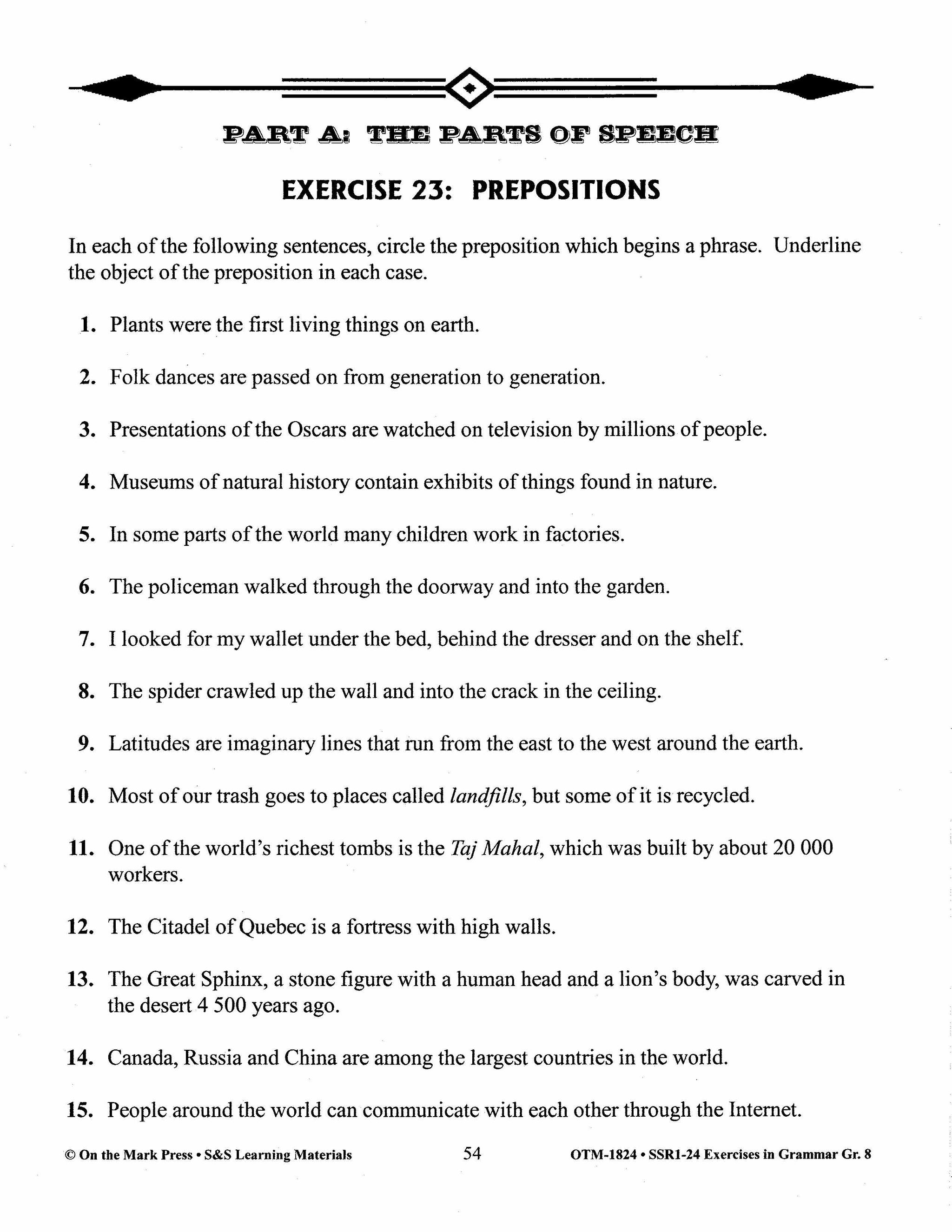 Exercises in Grammar Grade 8