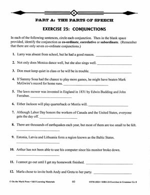 Exercises in Grammar Grade 8