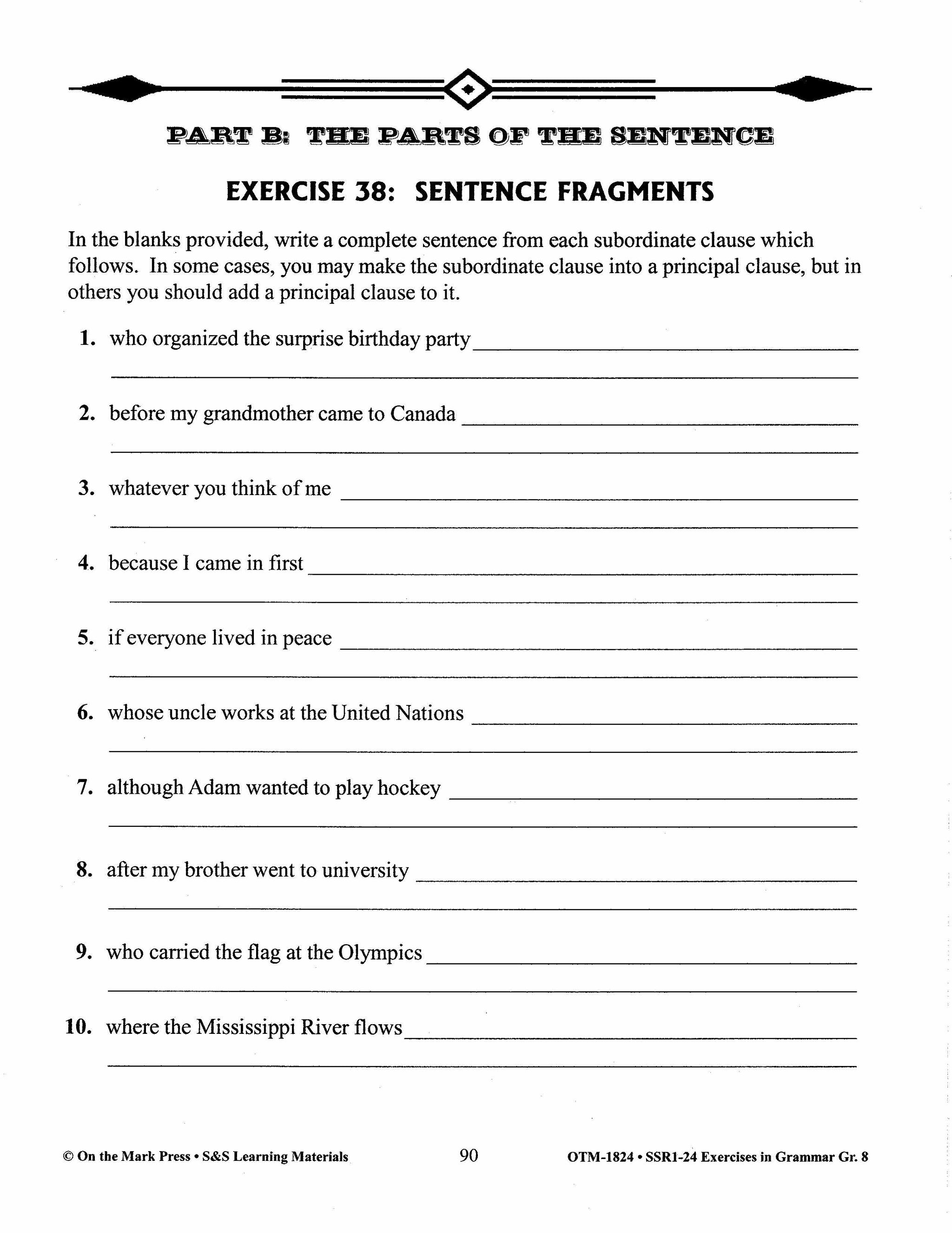 Exercises in Grammar Grade 8