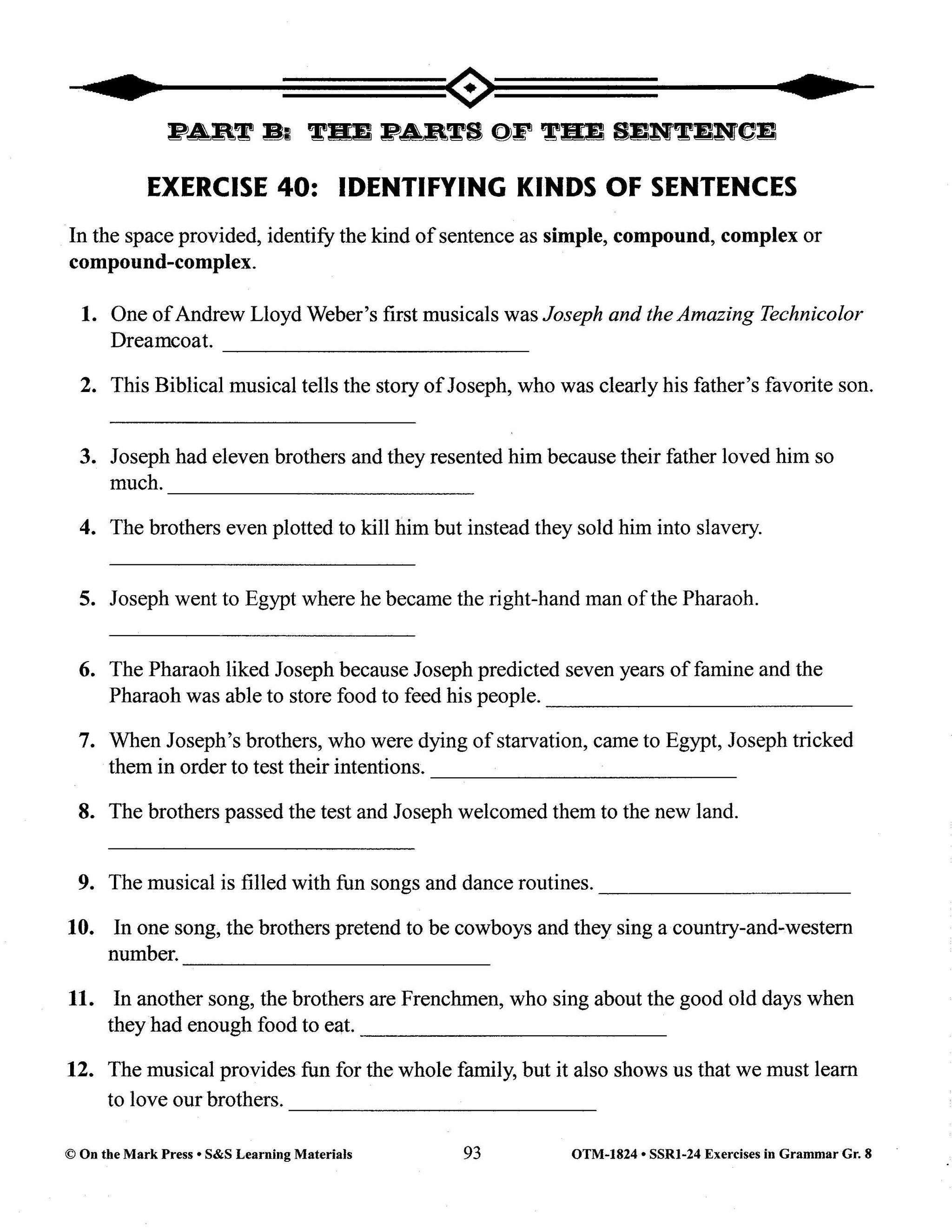 Exercises in Grammar Grade 8