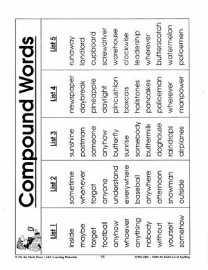 Spelling Work Sheets and Word Lists for Multi Level Student Abilities
