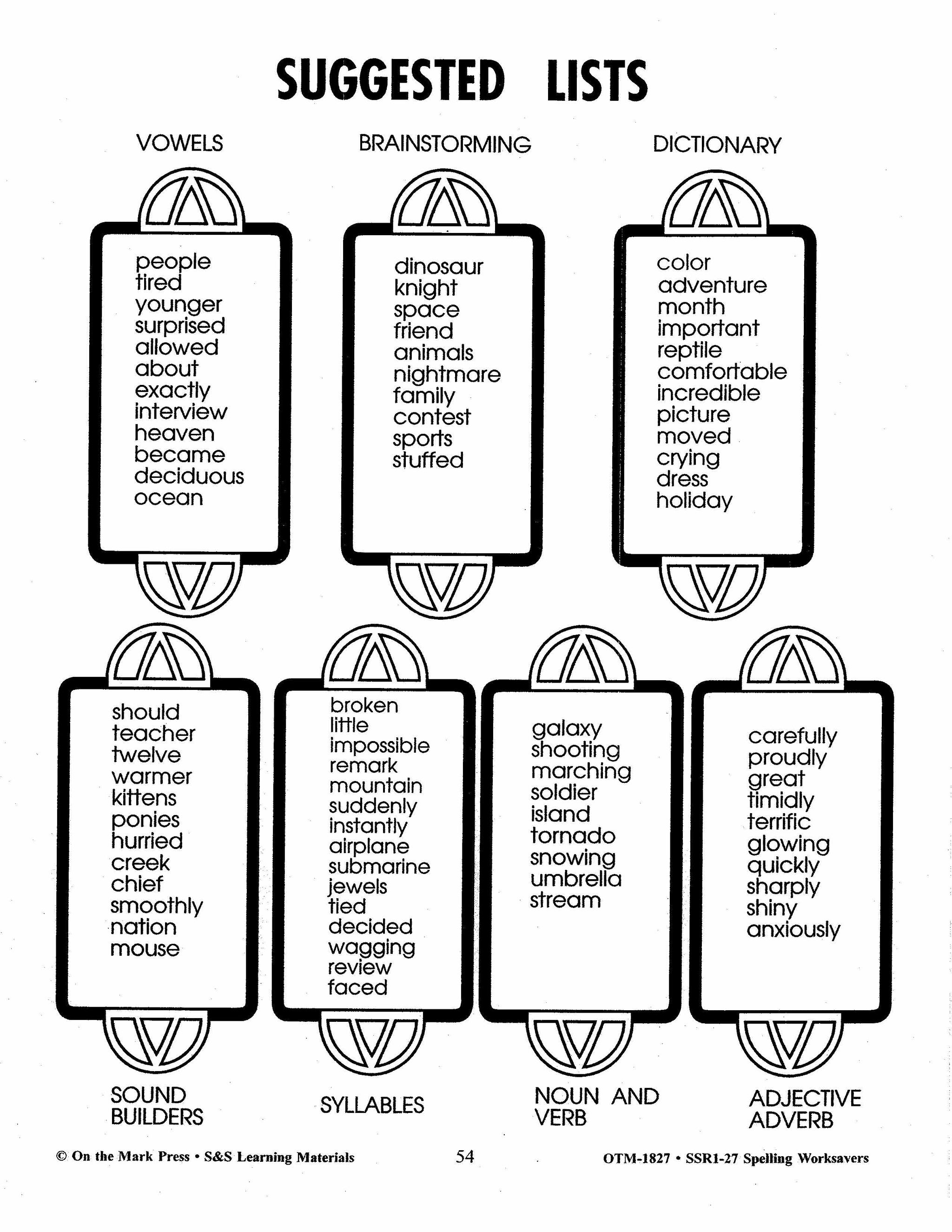 Spelling Worksavers #1 Grades 3-5