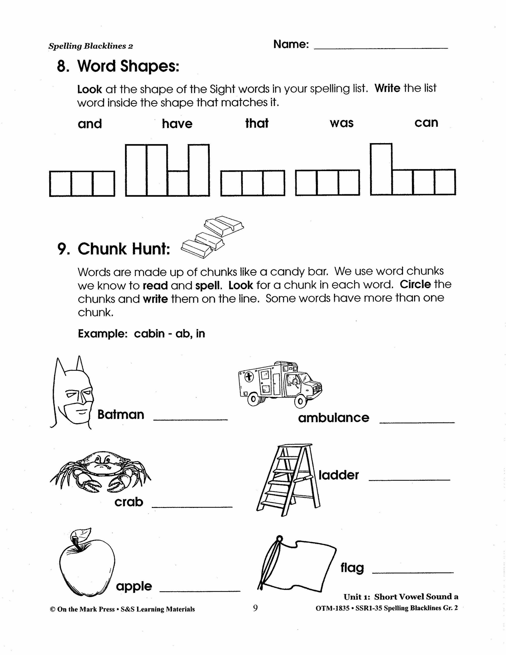 Spelling Grade 2 Worksheets - 36 Weeks - A FULL YEAR!