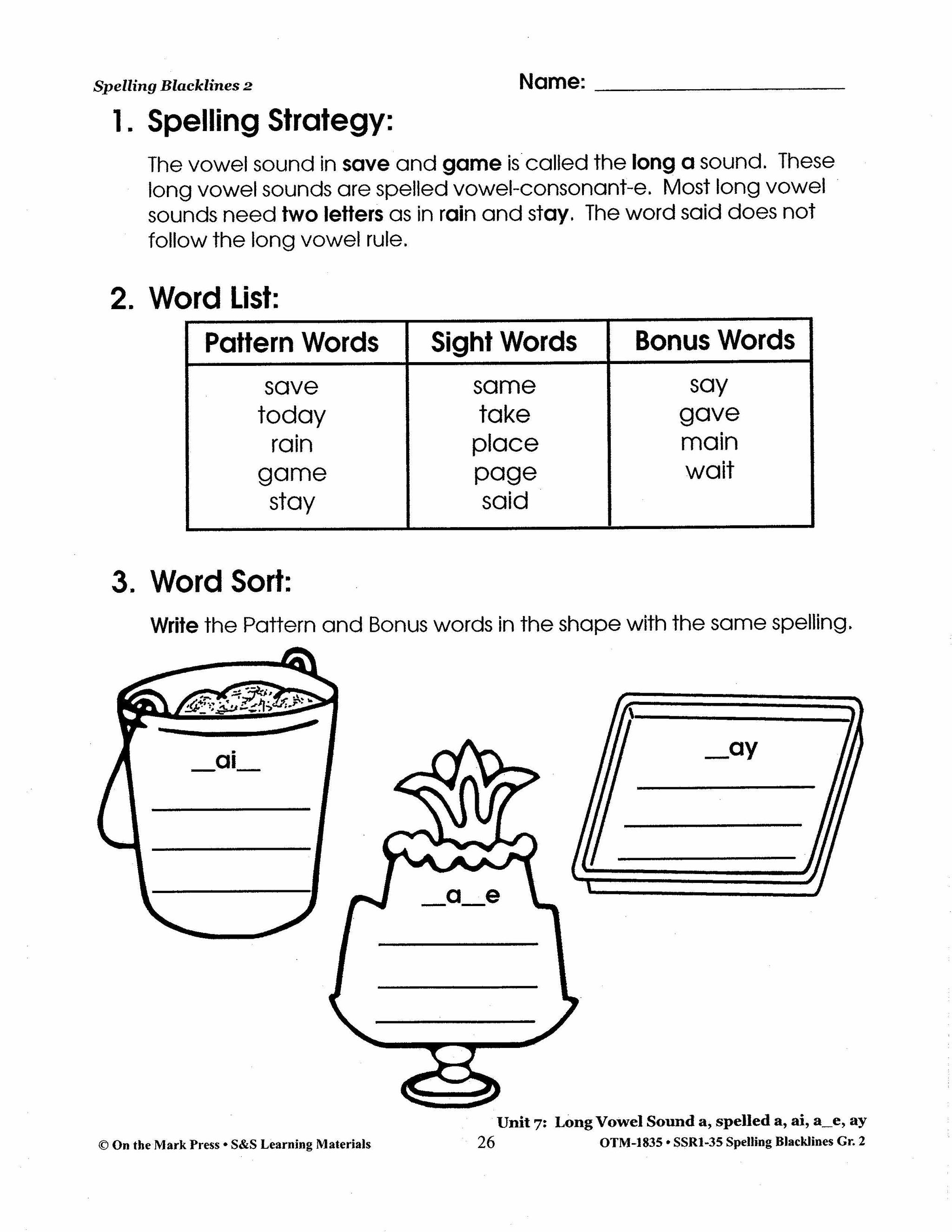 Spelling Grade 2 Worksheets - 36 Weeks - A FULL YEAR!
