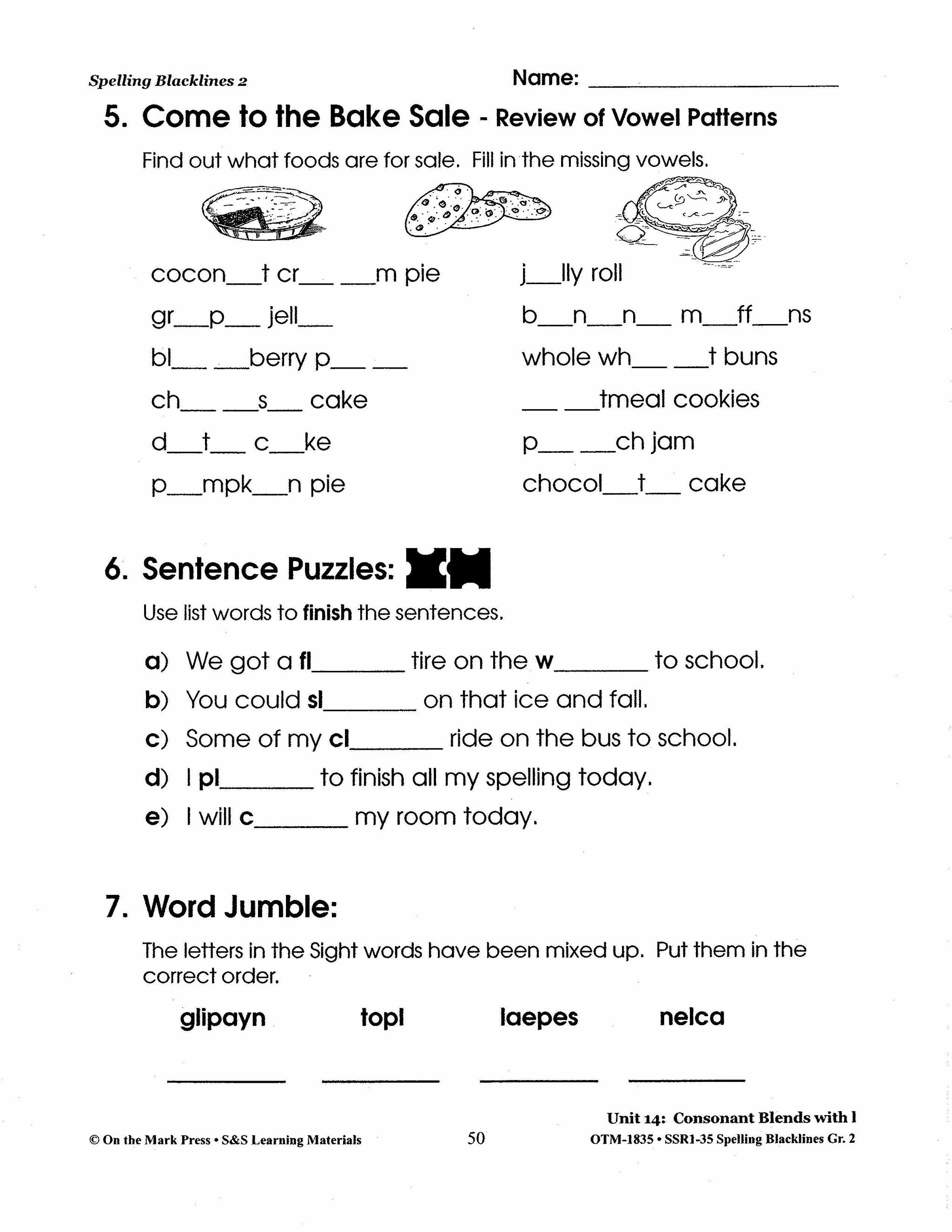 Spelling Grade 2 Worksheets - 36 Weeks - A FULL YEAR!