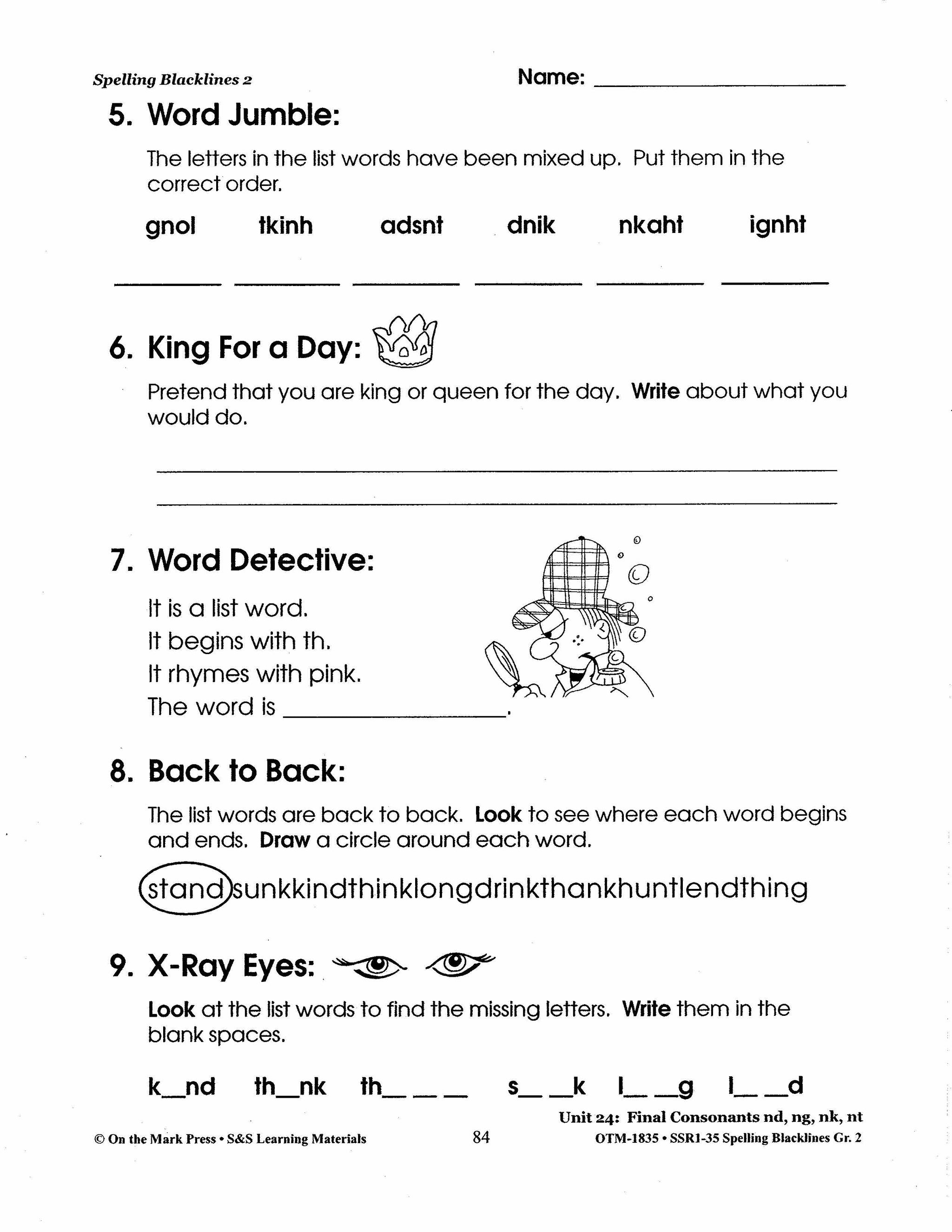 Spelling Grade 2 Worksheets - 36 Weeks - A FULL YEAR!