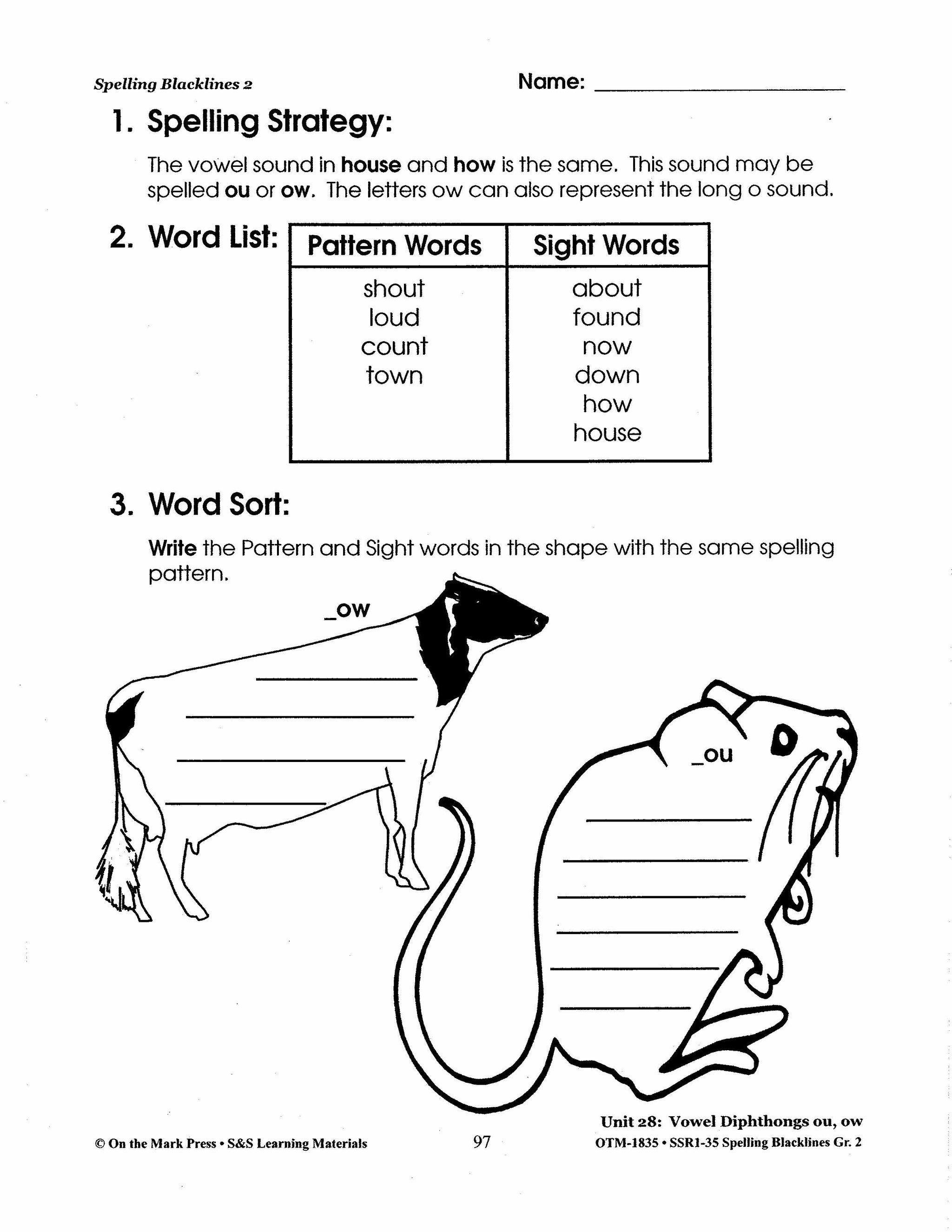 Spelling Grade 2 Worksheets - 36 Weeks - A FULL YEAR!