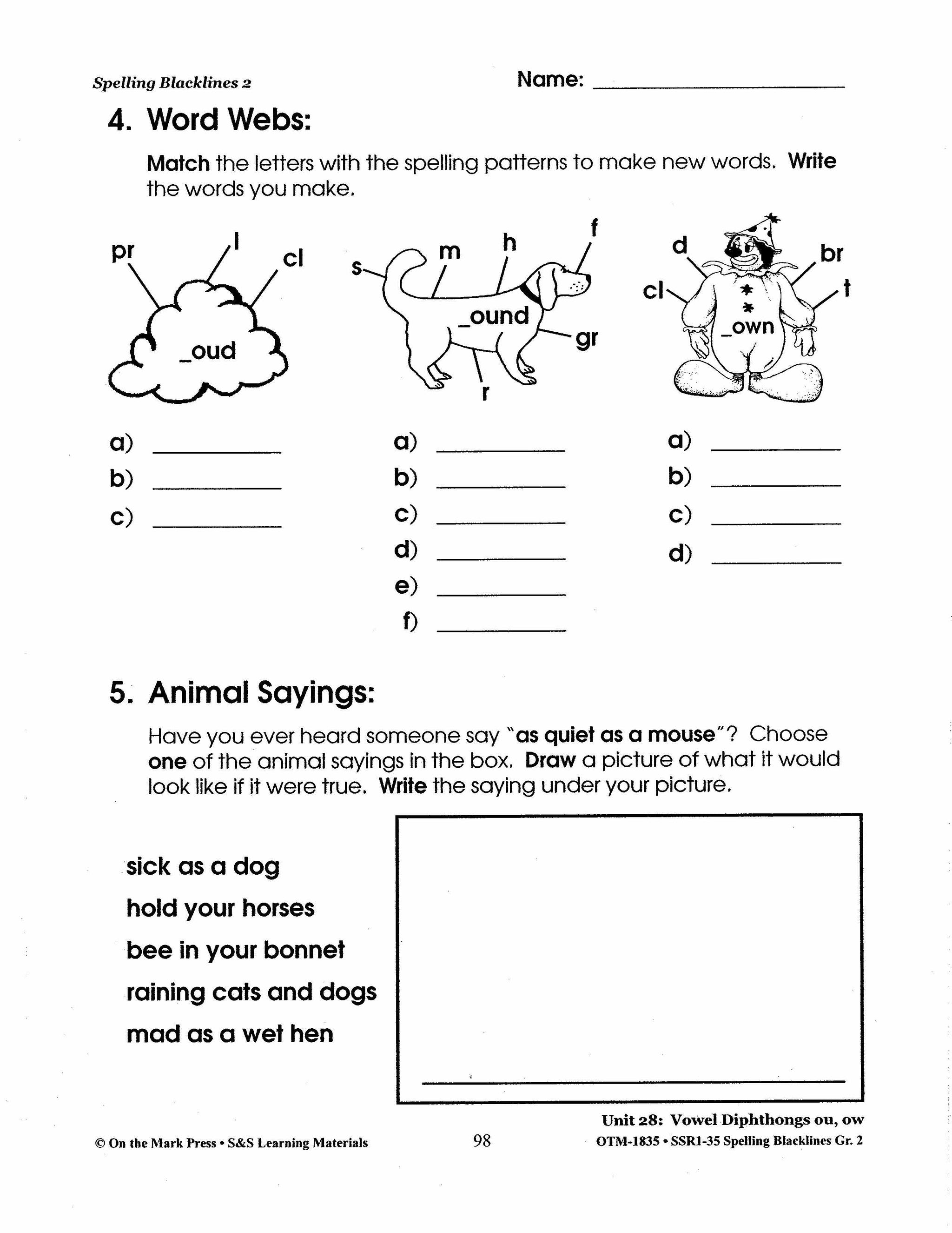 Spelling Grade 2 Worksheets - 36 Weeks - A FULL YEAR!